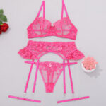 Love Embroidery Splicing Strap Sex Underwear Sex Underwear Set - imagine 6