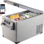 Portable Refrigerator 37 Quart(35 Liter),12 Volt Refrigerator App Control(-4℉~68℉), Car Refrigerator Dual Zone With 12/24v DC & 110-240v AC For Camping, Travel, Fishing, Outdoor Or Home Use