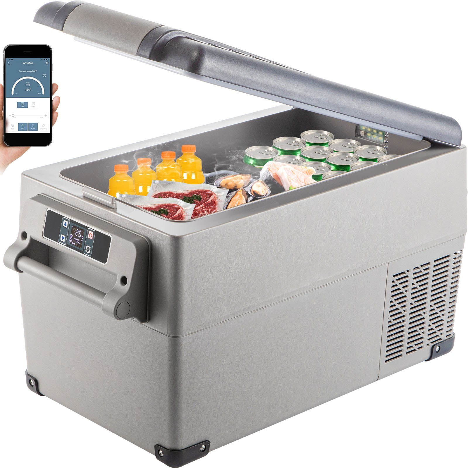 1bb1a066-040d-497f-965b-031f0be747ce.jpg Portable Refrigerator 37 Quart(35 Liter),12 Volt Refrigerator App Control(-4℉~68℉), Car Refrigerator Dual Zone With 12/24v DC & 110-240v AC For Camping, Travel, Fishing, Outdoor Or Home Use - imagine 1