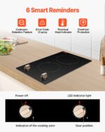 1800W 2 Burner Induction Cooktop Electric Countertop Burner Knob Control - imagine 4