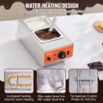 Chocolate Tempering Machine, 9 Lbs 2 Tanks Chocolate Melting Pot With TEMP Control 86~185F, 800W Stainless Steel Electric Commercial Food Warmer For Chocolate/Milk/Cream Melting And Heating - imagine 4