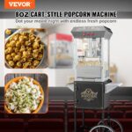Popcorn Popper Machine With Cart Popcorn Maker 850W 8 Oz 48 Cups Black - imagine 3