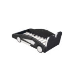 Twin Size Race Car-Shaped Platform Bed with Wheels, Black - imagine 5