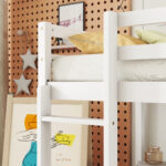 Twin Loft Wood Bed with Under-bed, Built-in Desk, a Storage Cabinet of 2 Drawers, Guardrails, Ladder,White - imagine 22