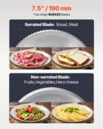 Meat Slicer 180W 7.5" Electric Deli Food Slicer For Frozen Meat Bread Cheese - imagine 2