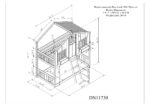 Twin over Twin House Bunk Bed with Roof , Window, Window Box, Door , with Safety Guardrails and Ladder,White - imagine 20