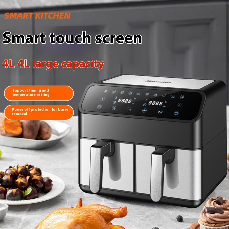 29ce0682-3338-4fda-8102-69f5c45b33d4_trans.jpeg Large Capacity 8L Multi-functional Stainless Steel Double Pot Air Fryer - imagine 1