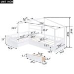 Twin Size House Platform Bed with Three Storage Drawers White - imagine 12