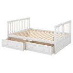 Full over Full Bunk Bed with Drawers Convertible Beds White - imagine 13