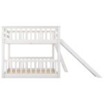 Full over Full Bunk Bed with Convertible Slide and Ladder White - imagine 9