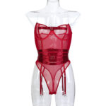 Style Transparent Invisible Strapless Bustier Corset Waist Belt Shapewear Bodysuit - imagine 7