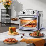 Stainless Steel 12.5 Qt Air Fryer, Dual Knob Control, 60-Min Timer, Presets For French Fries, Pizza, Chicken, Fish, And Toast Sleek Design, Healthy Cookie - imagine 5