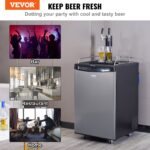 Beer Kegerator, Dual Tap Draft Beer Dispenser, Full Size Keg Refrigerator With Shelves, CO2 Cylinder, Drip Tray & Rail, 32°F- 75.2°F Temperature Control, Holds 1/6, 1/4, 1/2 Barrels, Black - imagine 2