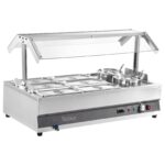 Commercial Soup Warmer Soup Station With Cover 2-Pot & 6-Pan Soup Kettle