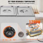 Commercial Electric Food Warmer 3-Pan Countertop Buffet 24QT Bain Marie - imagine 4