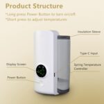1Pc Portable Bottle Warmer Baby Milk Warmer Milk Formula Warmer For Travel With 6 Heating Levels USB Rechargeable Keep Milk Warm For 5 Hours No Bottle Included - imagine 4