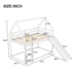 Twin Size Bunk House Bed with Slide and Ladder White - imagine 8