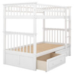 Twin over Twin Bunk Bed with Drawers  Convertible Beds  White - imagine 5