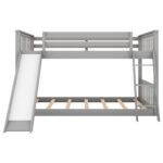 Full over Full Bunk Bed with Convertible Slide and Ladder  Gray - imagine 11