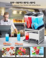 Commercial Slushy Machine 15Lx2 Tank Margarita Smoothie Frozen Drink Maker - imagine 3