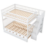 Full over Full Bunk Bed with Trundle and Staircase White - imagine 13