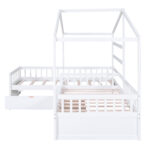 Twin Size House Platform Bed with Three Storage Drawers White - imagine 16