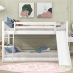 Full over Full Bunk Bed with Convertible Slide and Ladder White - imagine 5