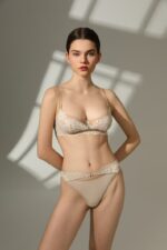 Sexy Lace Underwear  Ultra-thin Embroidered Large Bust Minimizer Push-up Bra Cross-border Bra Set - imagine 5