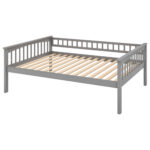Full over Full Bunk Bed with Drawers, Convertible Beds  Gray - imagine 9
