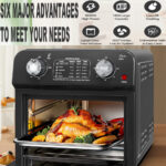 12.5 Qt Air Fryer With Dual Knob Control, Temperature Range, 60-Min Timer, Presets For French Fries, Pizza, Chicken, Fish, And Toast Healthy Oil-Free Cooking Oven - imagine 8