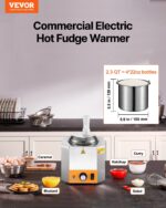 2.4L Electric Cheese Dispenser With Pump Commercial Hot Fudge Warmer 86F-230F - imagine 2