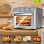 27.5QT 6-in-1 Air Fryer Toaster Oven Dropdown-Door 6-Slice Countertop Convection Oven For Air Frying, Baking, Roasting, Broiling & Grilling, 1600W, Sliver - imagine 2
