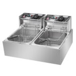 Electric Fryer Silver Stainless Steel Double Cylinder - imagine 3
