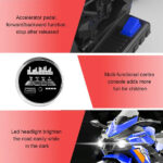 Kids Powered Ride-ons Toy, Kids Motorcycle For 3-6 Years, 12V Electric Ride On Motorcycle With Light Wheel & Bluetooth Music-Blue - imagine 2