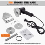 Electric Shawarma Knife, 80W Professional Turkish Kebab Knife, Commercial Stainless Steel Gyro Cutter, Doner Kebab Meat Slicer With 2 Blades, Φ4'/100mm Blade Diameter, 0-8mm Adjustable Thickness - imagine 5