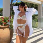 Exquisite Floral Embroidery Double Strap Complex Craft Bowknot Lingerie - imagine 4