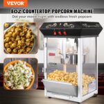 Popcorn Popper Machine Countertop Popcorn Maker 850W 8 Oz 48 Cups Black - imagine 2