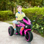 Kids Powered Ride-ons Toy, Kids Motorcycle For 3-6 Years, 12V Electric Ride On Motorcycle With Light Wheel & Bluetooth Music-Pink - imagine 10