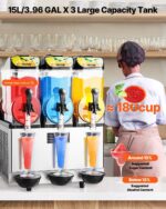 Commercial Slushy Machine 15Lx3 Tank Margarita Smoothie Frozen Drink Maker - imagine 2