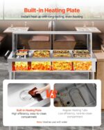5 Pans + 2 Pots Commercial Food Warmer Steam Table With Undershelf Shield - imagine 2