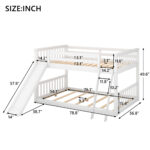 Full over Full Bunk Bed with Convertible Slide and Ladder White - imagine 10