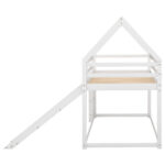 Twin Size Bunk House Bed with Slide and Ladder White - imagine 10