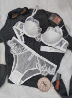 Style Plus Size Lingerie Sexy Bra Lace Embroidery Ultra-thin Large Chest Minimizer Bra Set - imagine 6