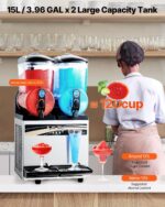 Commercial Slushy Machine 15Lx2 Tank Margarita Smoothie Frozen Drink Maker - imagine 2