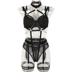 Style Cross-border Hot Selling Erotic Underwear Bondage Temptation Sexy Role-playing Chain Four-piece Set for Women - imagine 6