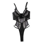 Splicing sexy jumpsuit with zebra pattern body shaping and hollowed out fun jumpsuit underwear