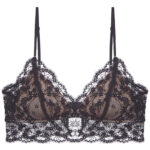 Sexy Lace Bra Set for Women French Style Thin Strap Backless Triangle Cup Wireless Bra Set - imagine 8