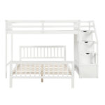 Twin over Full Loft Bed with Staircase,White - imagine 5