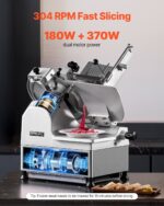 Meat Slicer 550W 12" Electric Deli Food Slicer For Frozen Meat Bread Cheese - imagine 3