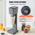Milkshake Maker Machine, 375W Commercial Milk Shake Maker Mixer, Single Head Drink Mixer Blender Machine, 3-Speed Milkshake Blender With 27.7oz Stainless Steel Cup For Commercial - imagine 4